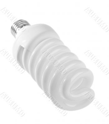 Electrical fluorescent energy-saving lamp on white