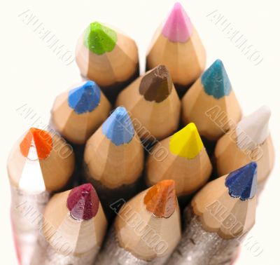 handmaded color pencils on white