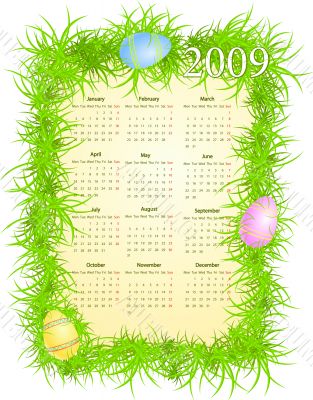 Vector illustration of Easter calendar