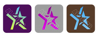 Set of vector funky stars