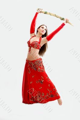 Belly dancer in red