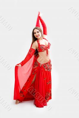 Belly dancer in red