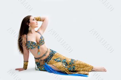 Belly dancer in blue