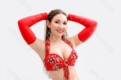 Belly dancer in red