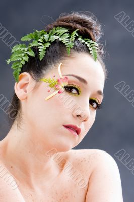 Flower eye makeup
