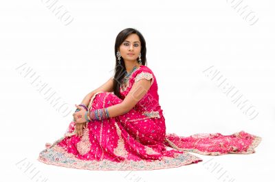 Beautiful Bangali bride sitting