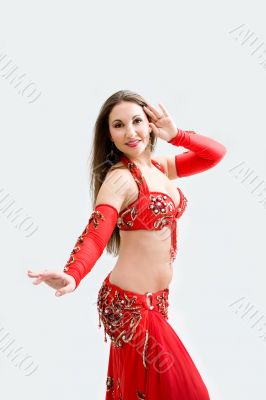 Belly dancer in red