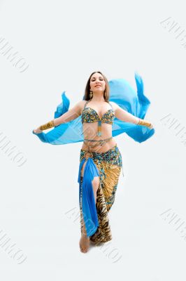 Belly dancer in blue