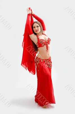Belly dancer in red