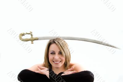 Blond balancing sword