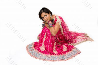 Beautiful Bangali bride sitting