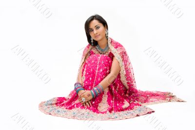 Beautiful Bangali bride sitting