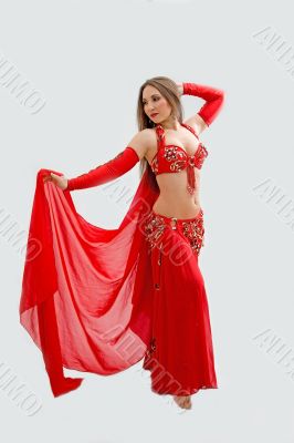 Belly dancer in red