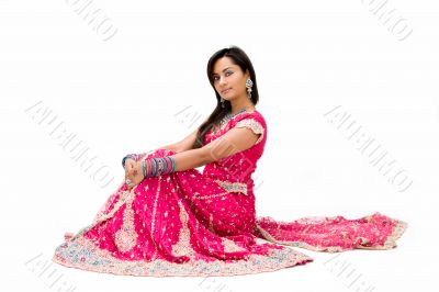 Beautiful Bangali bride sitting