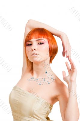 Redhead with rhinestones