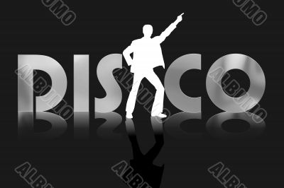 illustration of a colorful disco placard