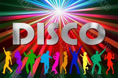 illustration of a colorful disco placard