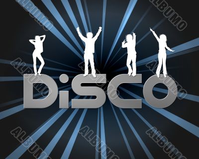 illustration of a colorful disco placard