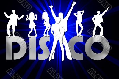 illustration of a colorful disco placard