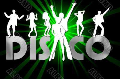 illustration of a colorful disco placard