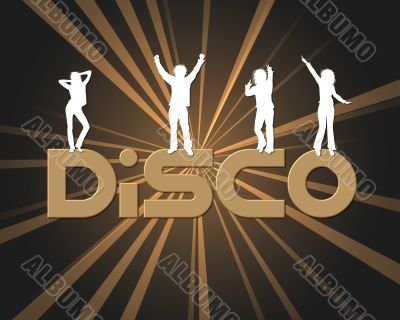 illustration of a colorful disco placard