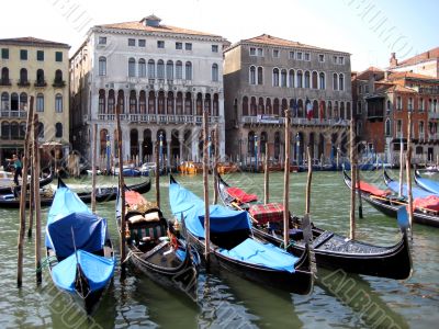 gondolas in Venice