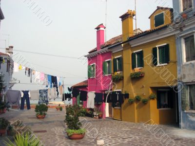 colorful houses of Burano Island in venice