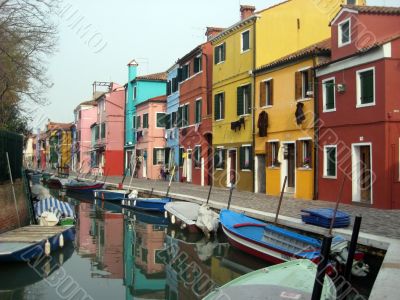 colorful houses of Burano Island in venice