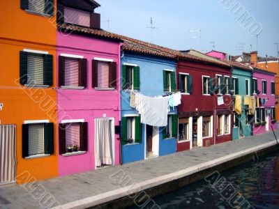 colorful houses of Burano Island in venice