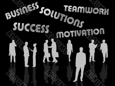 business people with slogan business people with slogan