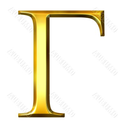 3D Golden Greek Letter Gamma