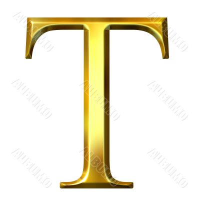 3D Golden Greek Letter Tau