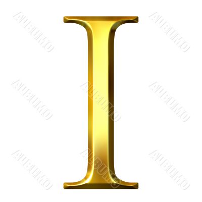 3D Golden Greek Letter Iota