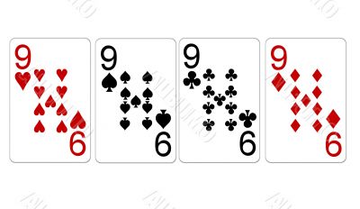 poker playing cards four of a kind