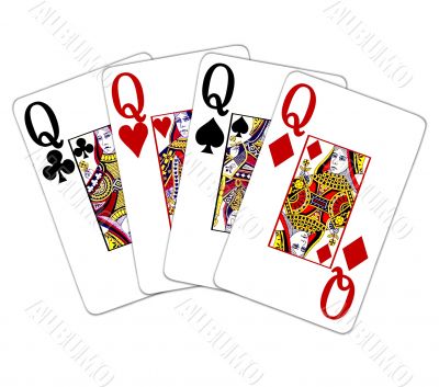 poker playing cards four of a kind