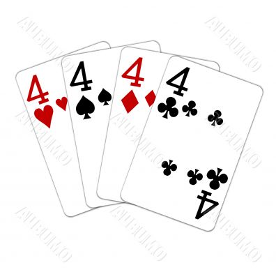 poker playing cards four of a kind