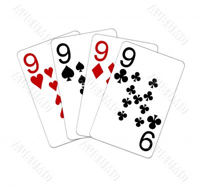 poker playing cards four of a kind