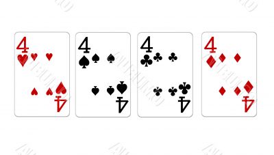 poker playing cards four of a kind