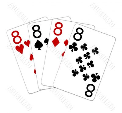 poker playing cards four of a kind