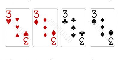 poker playing cards four of a kind