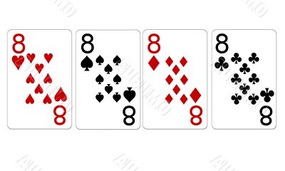 poker playing cards four of a kind