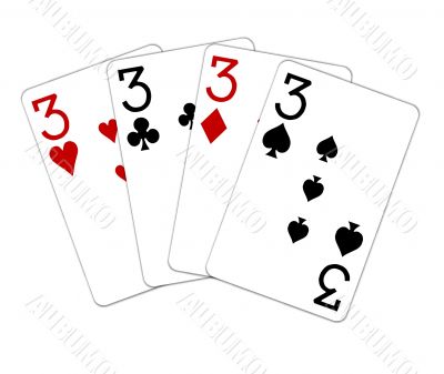 poker playing cards four of a kind