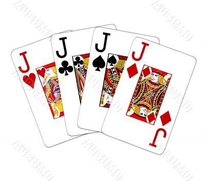 poker playing cards four of a kind