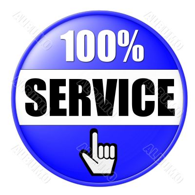 isolated 100 percent Service Button