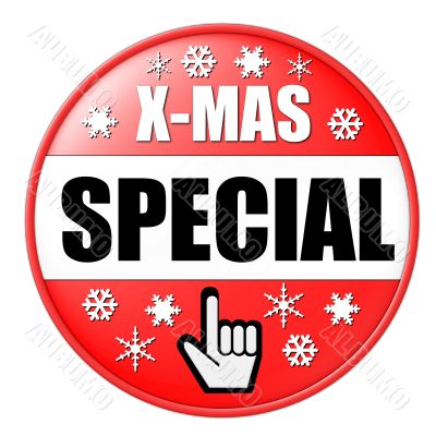 isolated christmas special button