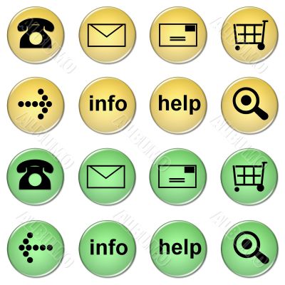 set of online shop buttons