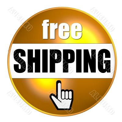 isolated free shipping button