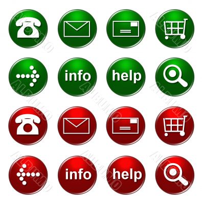 set of online shop buttons