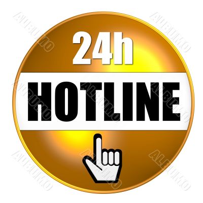 isolated 24h hotline button