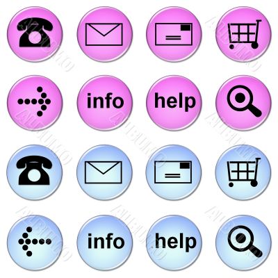 set of online shop buttons